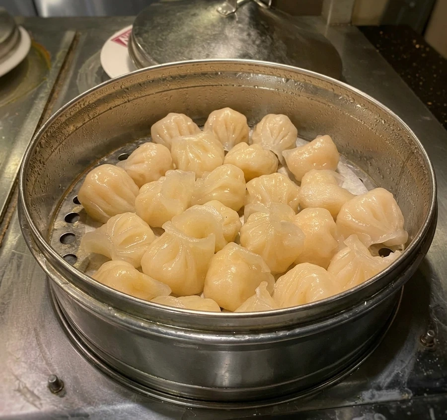 Dim sum-style dumplings at A+ Buffet Sushi & Bar Calgary - dumplings, siu mai and shrimp dumplings